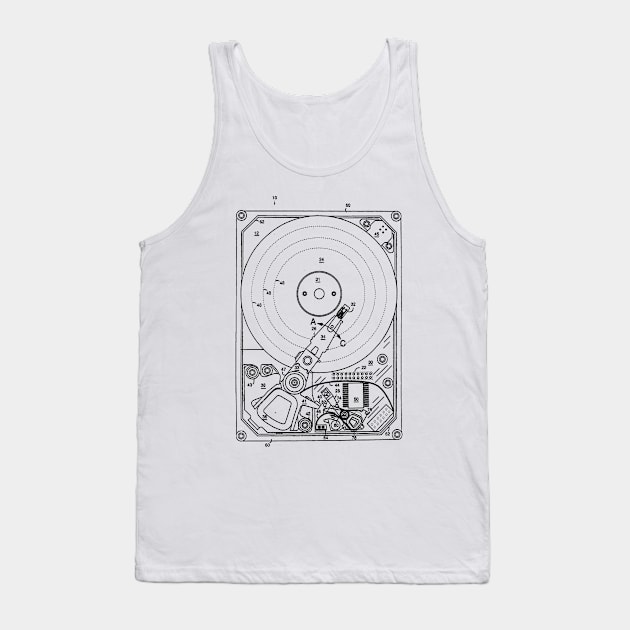 Hard Disk Drive Vintage Patent Hand Drawing Tank Top by TheYoungDesigns